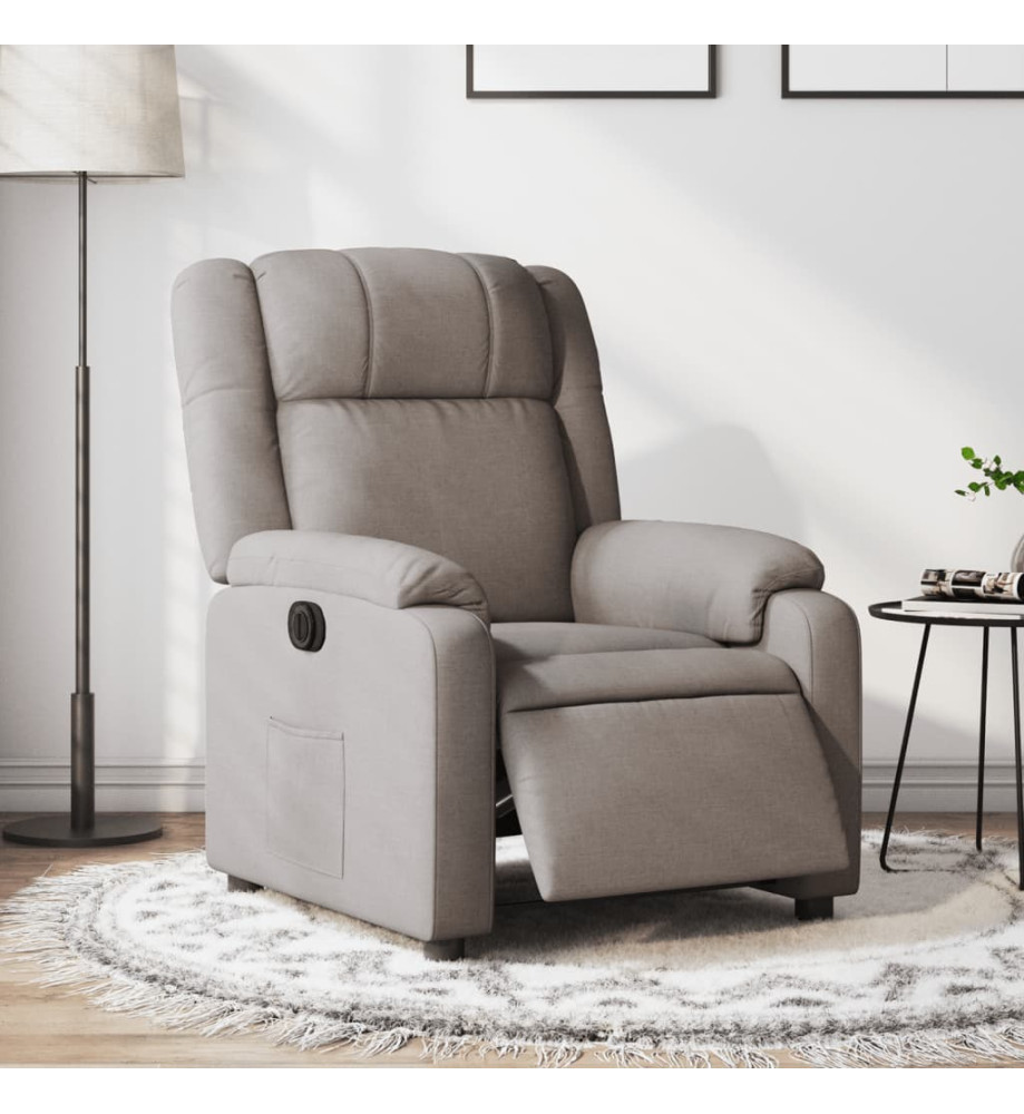 Fauteuil inclinable électrique Taupe Tissu