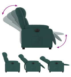 Fauteuil inclinable électrique Vert foncé Tissu