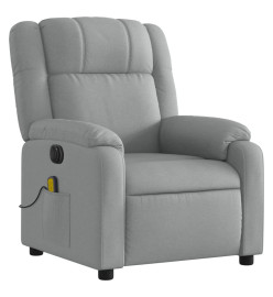 Fauteuil de massage inclinable électrique gris clair tissu