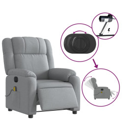 Fauteuil de massage inclinable électrique gris clair tissu