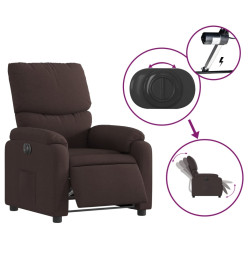 Fauteuil inclinable électrique Marron foncé Tissu