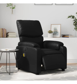 Fauteuil de massage inclinable électrique noir similicuir