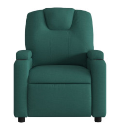 Fauteuil de massage inclinable électrique Vert foncé Tissu