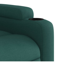 Fauteuil de massage inclinable électrique Vert foncé Tissu