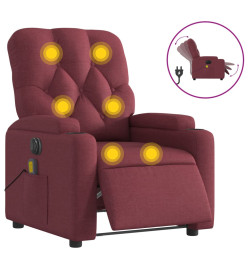 Fauteuil de massage inclinable électrique Rouge bordeaux Tissu