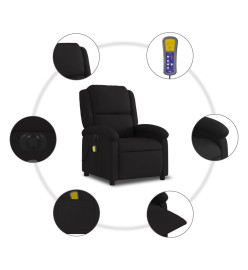 Fauteuil de massage inclinable électrique Noir Tissu