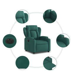 Fauteuil inclinable électrique Vert foncé Tissu