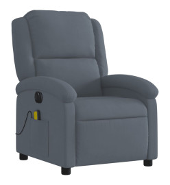 Fauteuil inclinable de massage électrique gris foncé velours