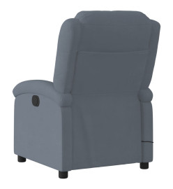 Fauteuil inclinable de massage électrique gris foncé velours