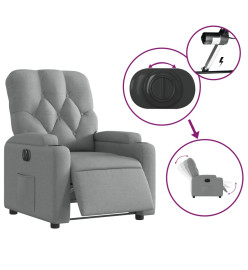 Fauteuil inclinable électrique Gris clair Tissu