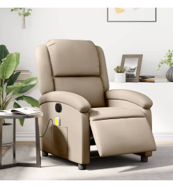 Fauteuil de massage inclinable électrique cappuccino similicuir