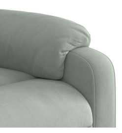 Fauteuil inclinable électrique de massage gris clair velours