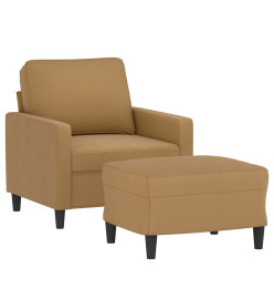 Fauteuil avec repose-pied Marron 60 cm Velours