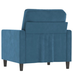 Fauteuil Bleu 60 cm Velours