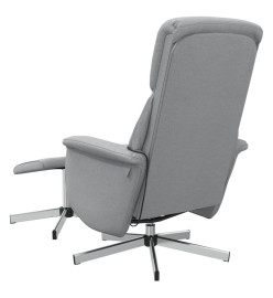 Fauteuil inclinable de massage et repose-pied gris clair tissu