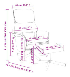 Fauteuil inclinable de massage et repose-pied gris clair tissu