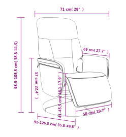 Fauteuil inclinable de massage avec repose-pieds crème velours