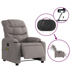 Fauteuil de massage inclinable électrique Taupe Tissu