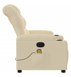 Fauteuil de massage inclinable Crème Tissu