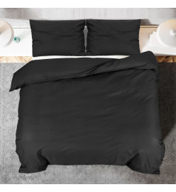 Ensemble de housse de couette Noir 140x200 cm Coton