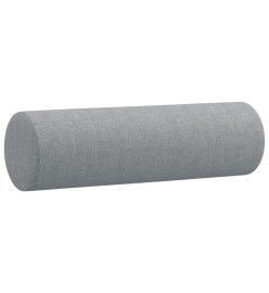 Canapé 3 places avec oreillers gris clair 180 cm tissu