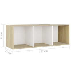 Ensemble de meubles TV 5 pcs Blanc et chêne sonoma Aggloméré