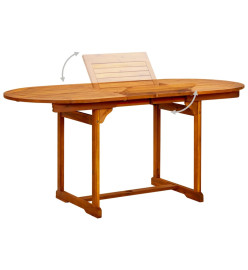 Table à dîner de jardin (120-170)x80x75 cm Bois d'acacia massif