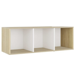 Meubles TV 2 pcs Blanc et chêne sonoma 107x35x37 cm Aggloméré