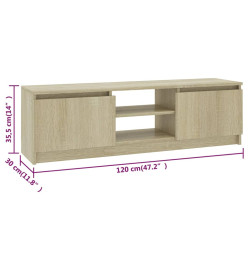 Meuble TV Chêne sonoma 120x30x35,5 cm Aggloméré