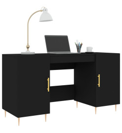 Bureau noir 140x50x75 cm bois d'ingénierie