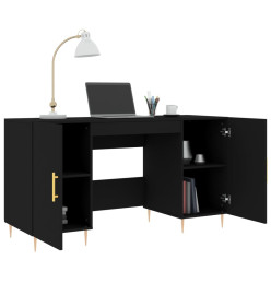 Bureau noir 140x50x75 cm bois d'ingénierie