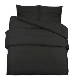 Ensemble de housse de couette Noir 260x220 cm Coton