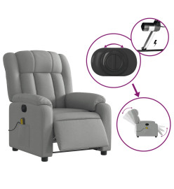 Fauteuil de massage inclinable électrique gris clair tissu