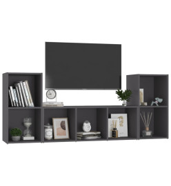 Ensemble de meubles TV 3 pcs Gris Aggloméré