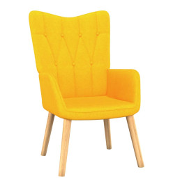 Chaise de relaxation avec tabouret Jaune moutarde Tissu