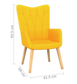 Chaise de relaxation avec tabouret Jaune moutarde Tissu