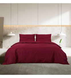 Ensemble de housse de couette Bordeaux 140x200 cm Coton