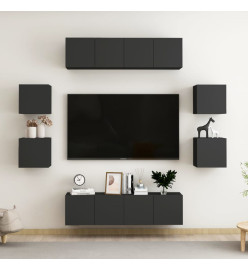 Ensemble de meubles TV 8 pcs Noir Aggloméré