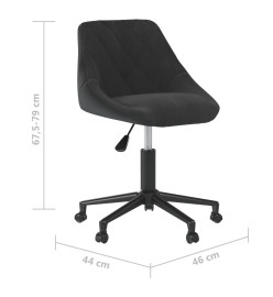 Chaise pivotante de bureau Noir Velours