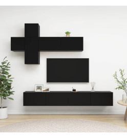 Ensemble de meuble TV 7 pcs Noir Aggloméré