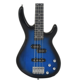 Guitare basse électrique de débutants sac bleu et noir 4/4 46"