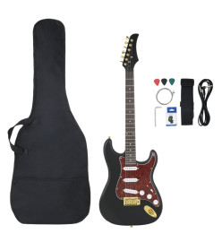 Guitare électrique pour débutants et sac noir et doré 4/4 39"