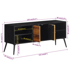 Meuble TV 112x31x45 cm teck massif récupéré