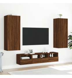 Unités murales TV 5 pcs chêne marron bois d'ingénierie