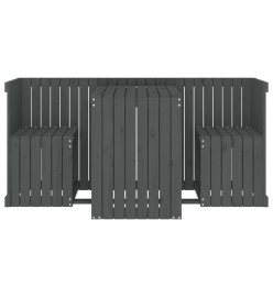 Set de balcon 2 places gris bois de pin massif