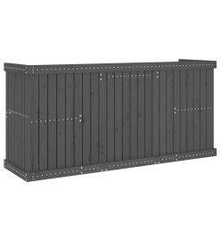 Set de balcon 2 places gris bois de pin massif