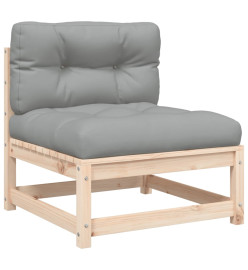 Canapés de jardin sans accoudoirs coussins 2pcs bois massif pin