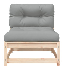 Canapés de jardin sans accoudoirs coussins 2pcs bois massif pin