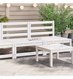 Canapés de jardin sans accoudoirs 2 pcs blanc bois pin massif