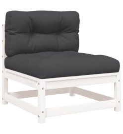 Canapés de jardin sans accoudoirs coussins 2pcs bois massif pin